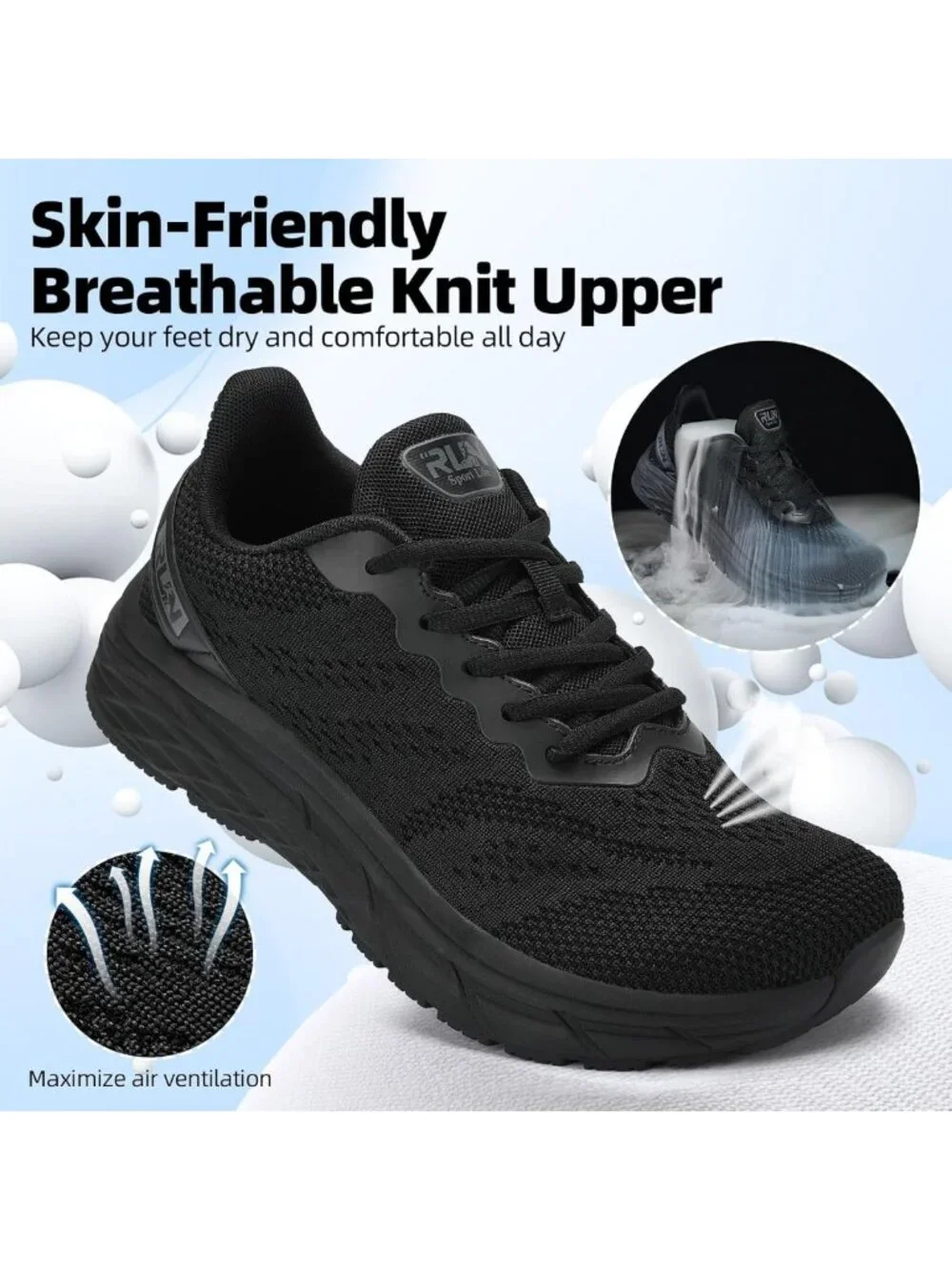 Comfortable Wide Toe Box Sneakers for Men - Cushioned Non-Slip Athletic Shoes
